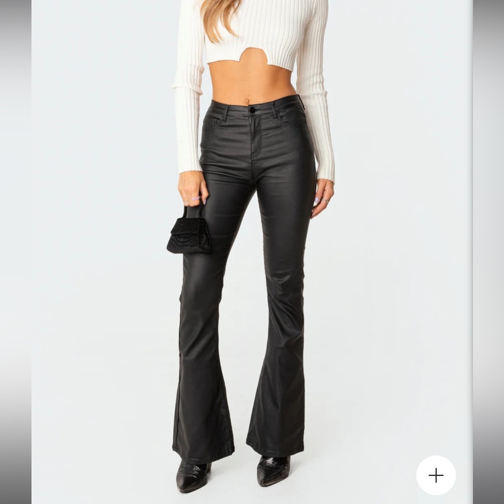 Luna Faux Leather Flare Jeans 👖